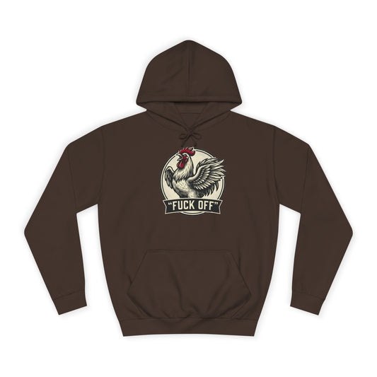 Hoodie mit Hahn ‚Fuck Off‘ Grafik – Pullover im Vintage-Farmhouse-Stil mit Attitüde