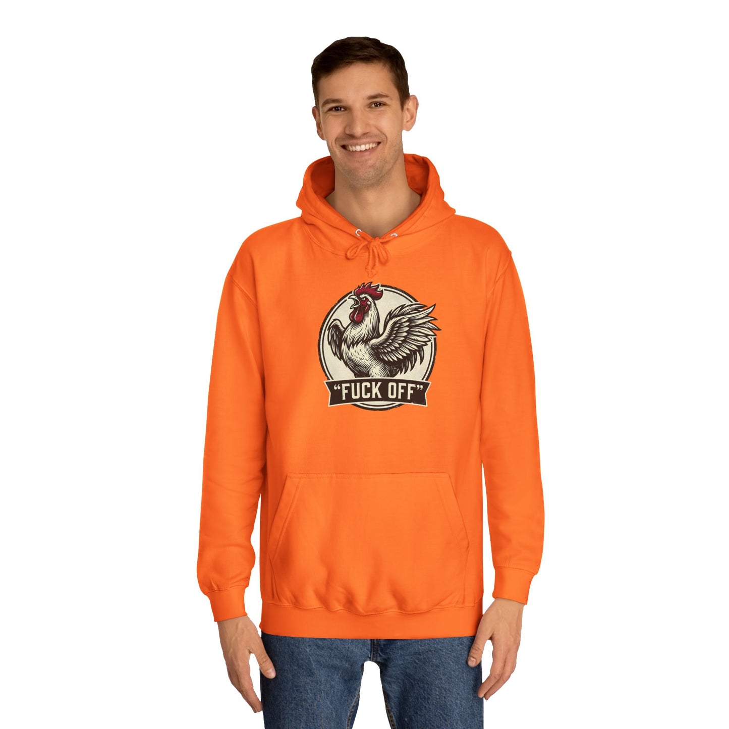 Hoodie mit Hahn ‚Fuck Off‘ Grafik – Pullover im Vintage-Farmhouse-Stil mit Attitüde