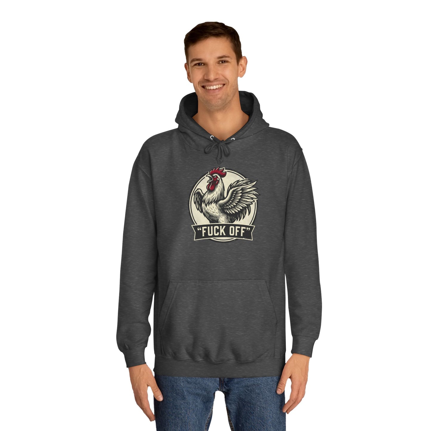 Hoodie mit Hahn ‚Fuck Off‘ Grafik – Pullover im Vintage-Farmhouse-Stil mit Attitüde