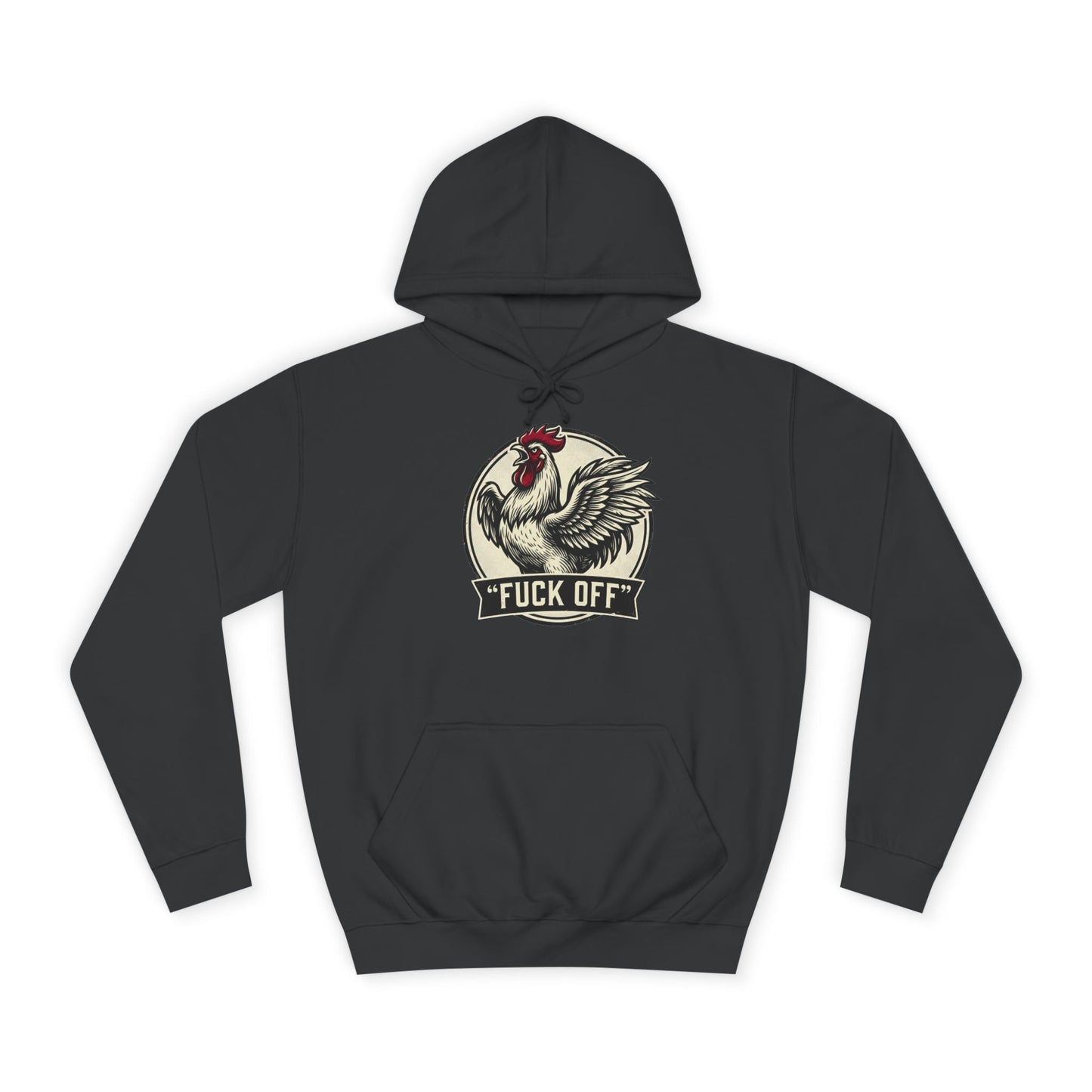 Hoodie mit Hahn ‚Fuck Off‘ Grafik – Pullover im Vintage-Farmhouse-Stil mit Attitüde
