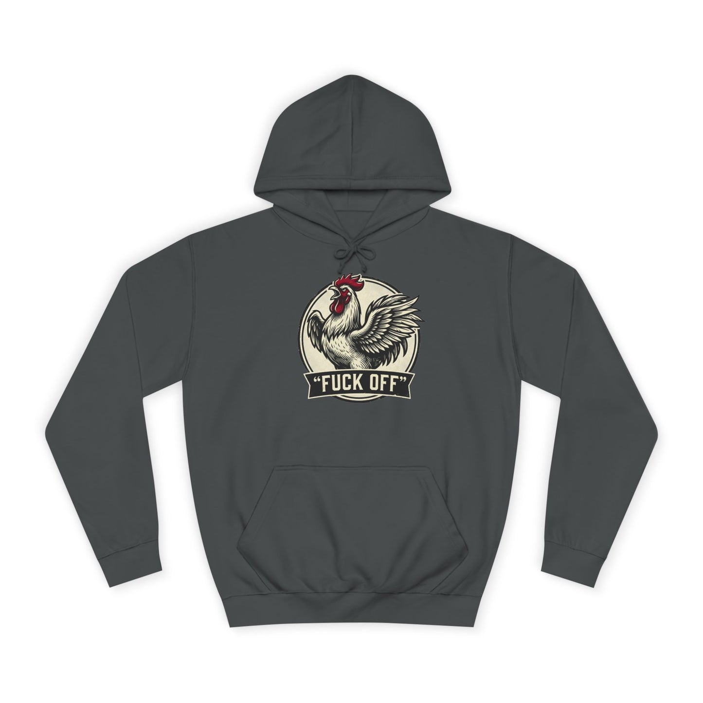 Hoodie mit Hahn ‚Fuck Off‘ Grafik – Pullover im Vintage-Farmhouse-Stil mit Attitüde